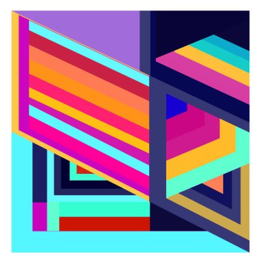 Kaynak için vektör renkli geometrik ve eğri arkaplan deseni