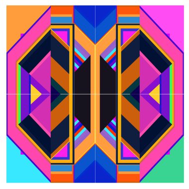 Kaynak için vektör renkli geometrik ve eğri arkaplan deseni