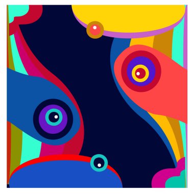 Kaynak için vektör renkli geometrik ve eğri arkaplan deseni