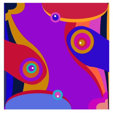 Kaynak için vektör renkli geometrik ve eğri arkaplan deseni