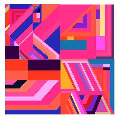 Kaynak için vektör renkli geometrik ve eğri arkaplan deseni