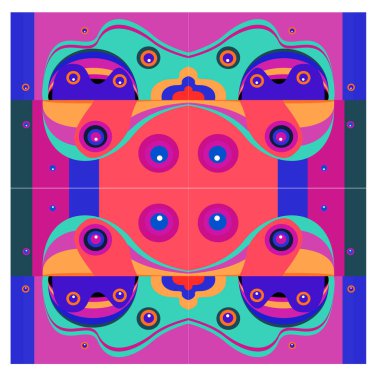 Kaynak için vektör renkli geometrik ve eğri arkaplan deseni