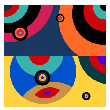 Kaynak için vektör renkli geometrik ve eğri arkaplan deseni