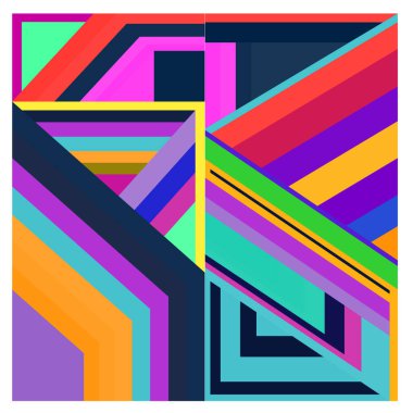 Kaynak için vektör renkli geometrik ve eğri arkaplan deseni