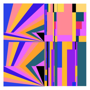 Kaynak için vektör renkli geometrik ve eğri arkaplan deseni