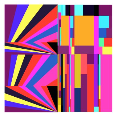 Kaynak için vektör renkli geometrik ve eğri arkaplan deseni