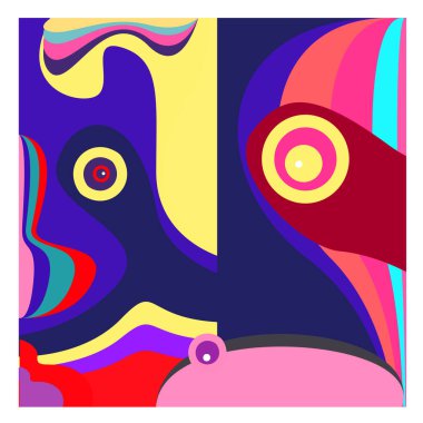 Kaynak için vektör renkli geometrik ve eğri arkaplan deseni