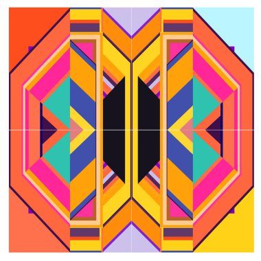 Kaynak için vektör renkli geometrik ve eğri arkaplan deseni