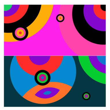 Kaynak için vektör renkli geometrik ve eğri arkaplan deseni