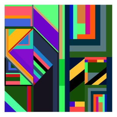 Kaynak için vektör renkli geometrik ve eğri arkaplan deseni