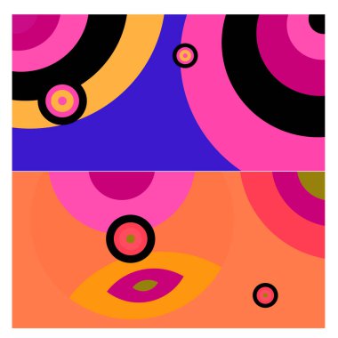 Kaynak için vektör renkli geometrik ve eğri arkaplan deseni