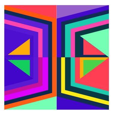 Kaynak için vektör renkli geometrik ve eğri arkaplan deseni