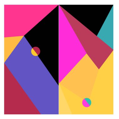 Kaynak için vektör renkli geometrik ve eğri arkaplan deseni