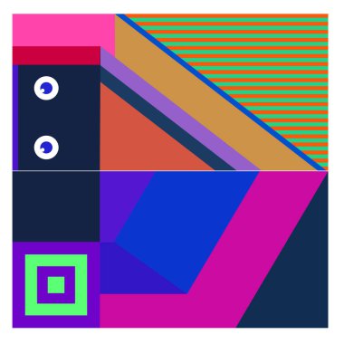 Kaynak için vektör renkli geometrik ve eğri arkaplan deseni