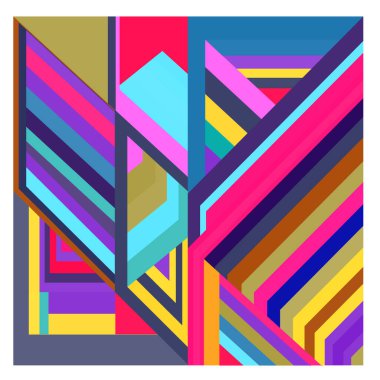 Kaynak için vektör renkli geometrik ve eğri arkaplan deseni