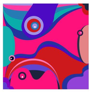 Kaynak için vektör renkli geometrik ve eğri arkaplan deseni