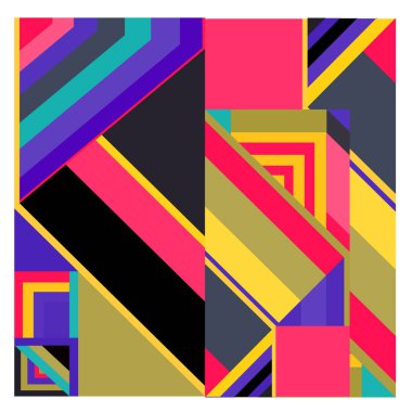 Kaynak için vektör renkli geometrik ve eğri arkaplan deseni