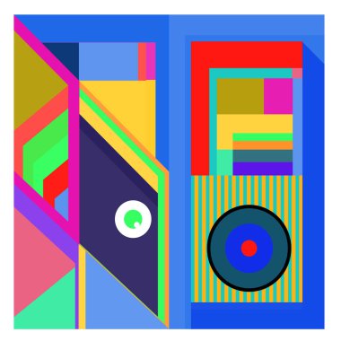 Kaynak için vektör renkli geometrik ve eğri arkaplan deseni