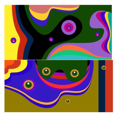 Kaynak için vektör renkli geometrik ve eğri arkaplan deseni