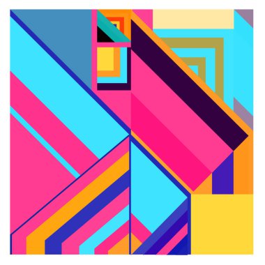 Kaynak için vektör renkli geometrik ve eğri arkaplan deseni