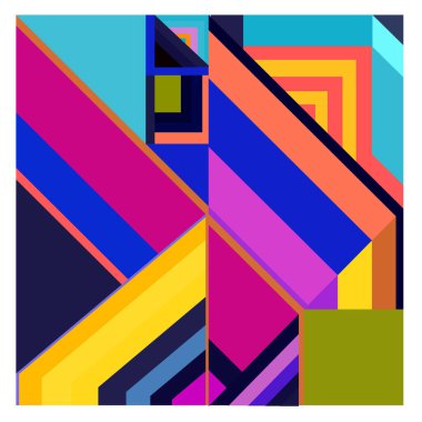 Kaynak için vektör renkli geometrik ve eğri arkaplan deseni