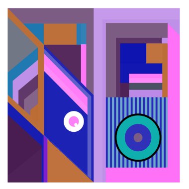 Kaynak için vektör renkli geometrik ve eğri arkaplan deseni