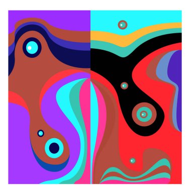 Kaynak için vektör renkli geometrik ve eğri arkaplan deseni