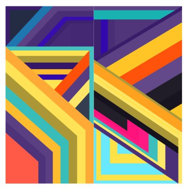 Kaynak için vektör renkli geometrik ve eğri arkaplan deseni