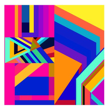 Kaynak için vektör renkli geometrik ve eğri arkaplan deseni