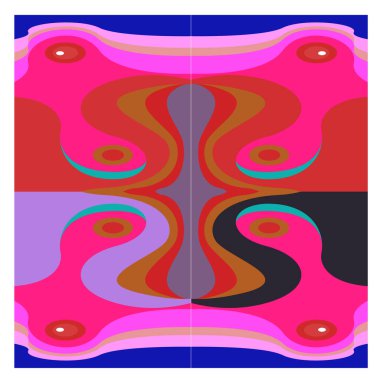 Kaynak için vektör renkli geometrik ve eğri arkaplan deseni