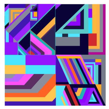 Kaynak için vektör renkli geometrik ve eğri arkaplan deseni