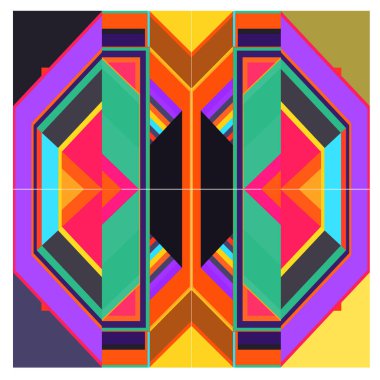 Kaynak için vektör renkli geometrik ve eğri arkaplan deseni