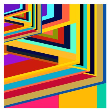 Kaynak için vektör renkli geometrik ve eğri arkaplan deseni