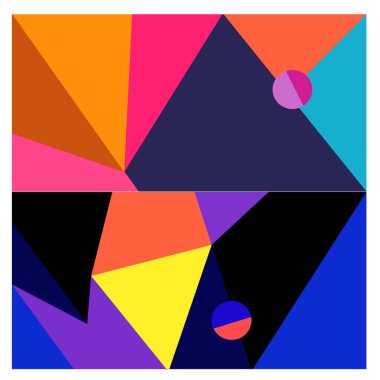 Kaynak için vektör renkli geometrik ve eğri arkaplan deseni