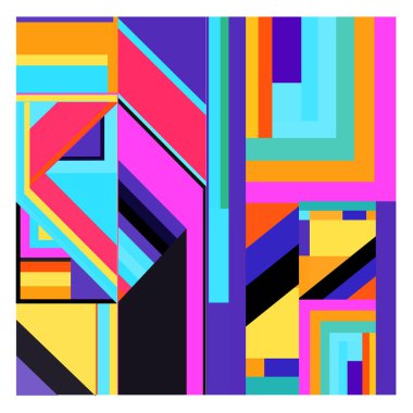 Kaynak için vektör renkli geometrik ve eğri arkaplan deseni