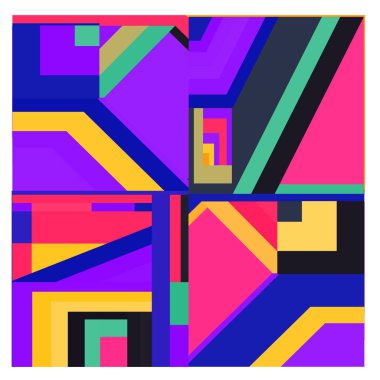 Kaynak için vektör renkli geometrik ve eğri arkaplan deseni