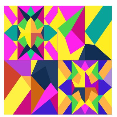 Kaynak için vektör renkli geometrik ve eğri arkaplan deseni