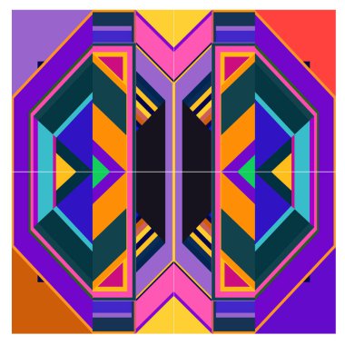 Kaynak için vektör renkli geometrik ve eğri arkaplan deseni