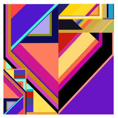 Kaynak için vektör renkli geometrik ve eğri arkaplan deseni