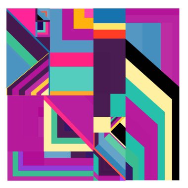 Kaynak için vektör renkli geometrik ve eğri arkaplan deseni