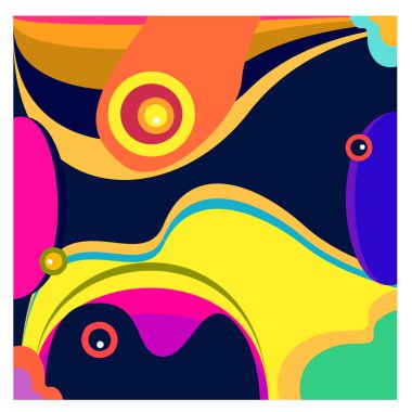 Kaynak için vektör renkli geometrik ve eğri arkaplan deseni