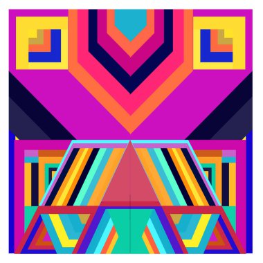 Kaynak için vektör renkli geometrik ve eğri arkaplan deseni