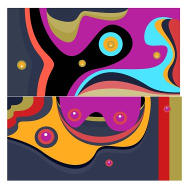 Kaynak için vektör renkli geometrik ve eğri arkaplan deseni