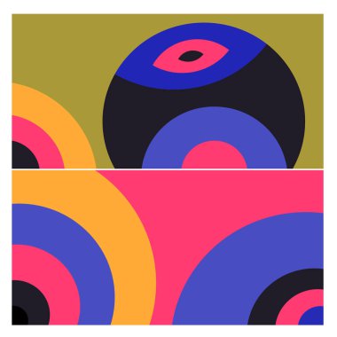 Kaynak için vektör renkli geometrik ve eğri arkaplan deseni