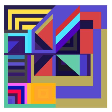 Kaynak için vektör renkli geometrik ve eğri arkaplan deseni