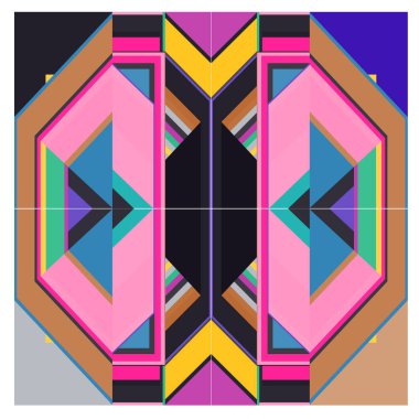 Kaynak için vektör renkli geometrik ve eğri arkaplan deseni