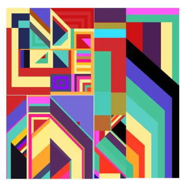 Kaynak için vektör renkli geometrik ve eğri arkaplan deseni