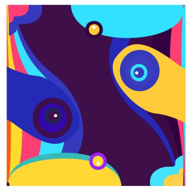 Kaynak için vektör renkli geometrik ve eğri arkaplan deseni