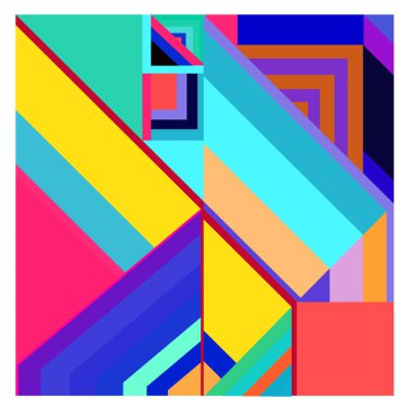 Kaynak için vektör renkli geometrik ve eğri arkaplan deseni