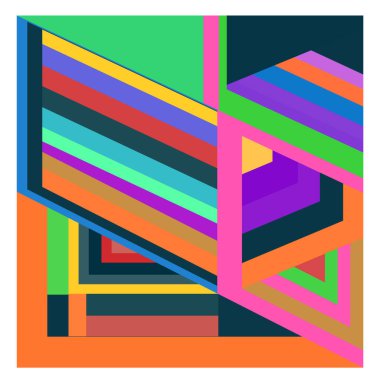 Kaynak için vektör renkli geometrik ve eğri arkaplan deseni